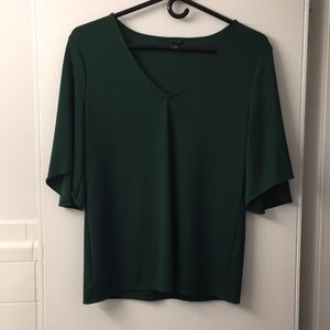 Dark green v neck top